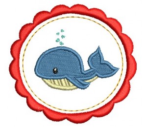 Stickmuster - Wal Button